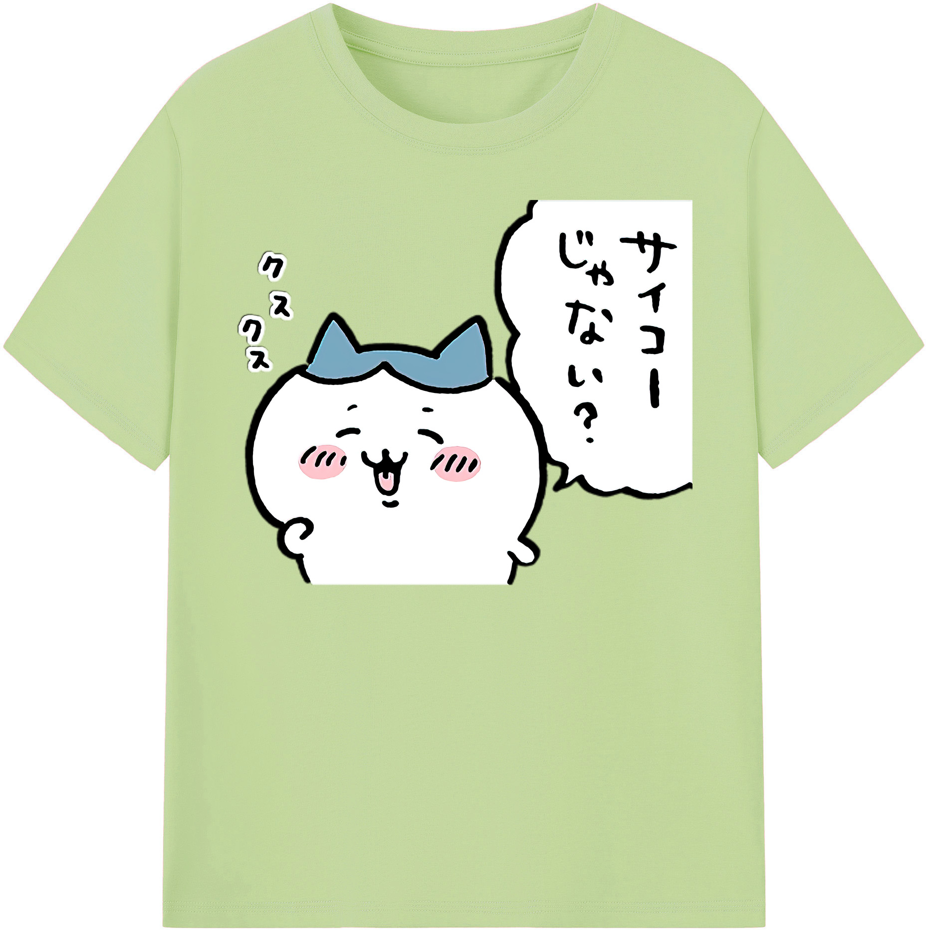 （画像用） ちいかわ ハチワレ Chii-kawa hachiware 綿100％半袖Tシャツ（フロントプリント）